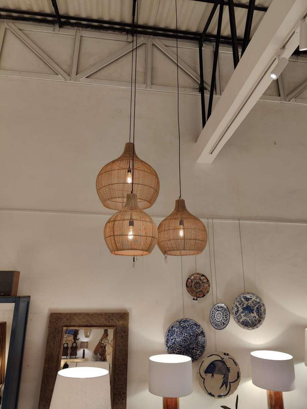 Large Linen Shade Lamp